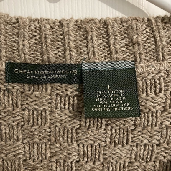 Great Northwest Tan Knit Sweater Women’s Large - Picture 3 of 3